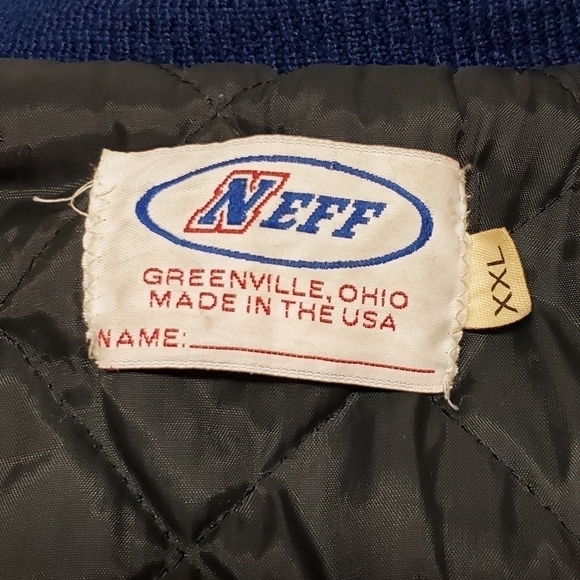 Vintage 90s Varsity Letterman High-school 2 Tone Wool Leather Bomber Jacket Lg - Picture 7 of 13